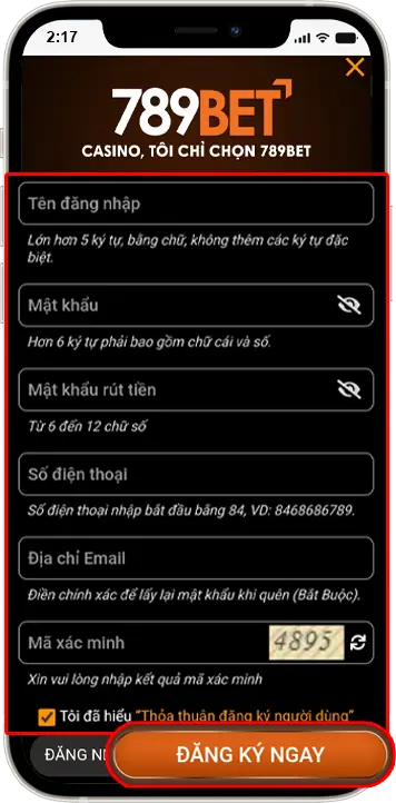 Bước 3: Điền đầy đủ “thông tin” mà hệ thống yêu cầu và bấm "đăng ký" là thành công